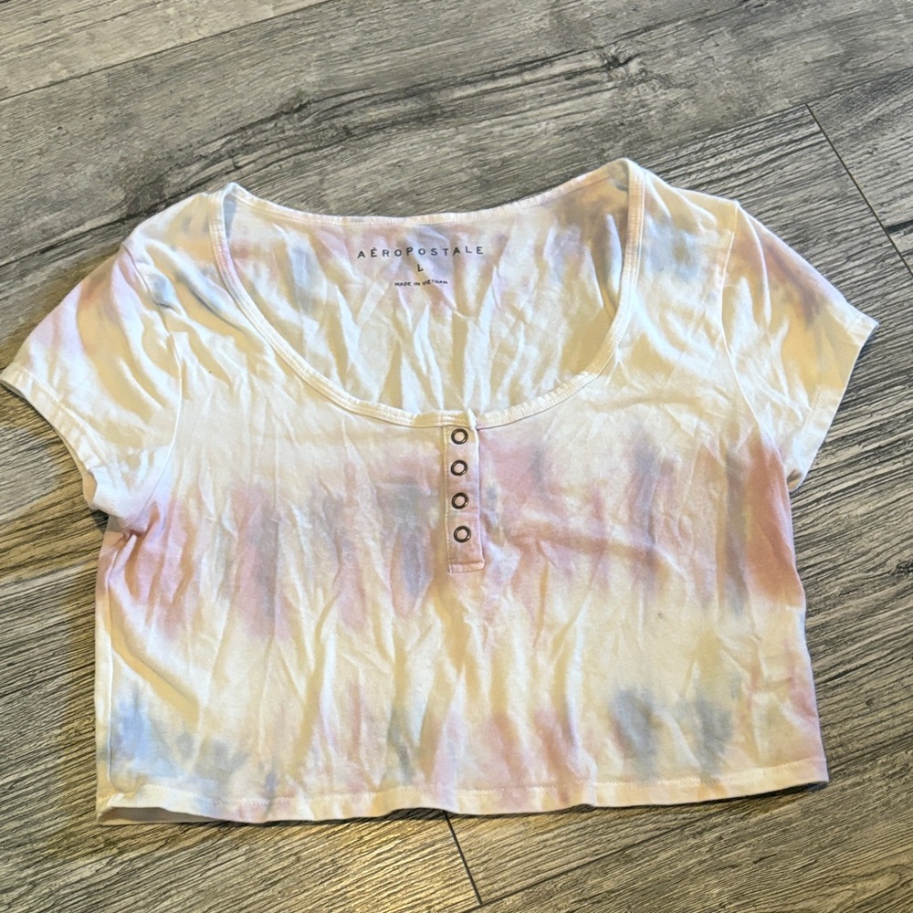 Aeropostale Pastel Tie-Dye Crop Top